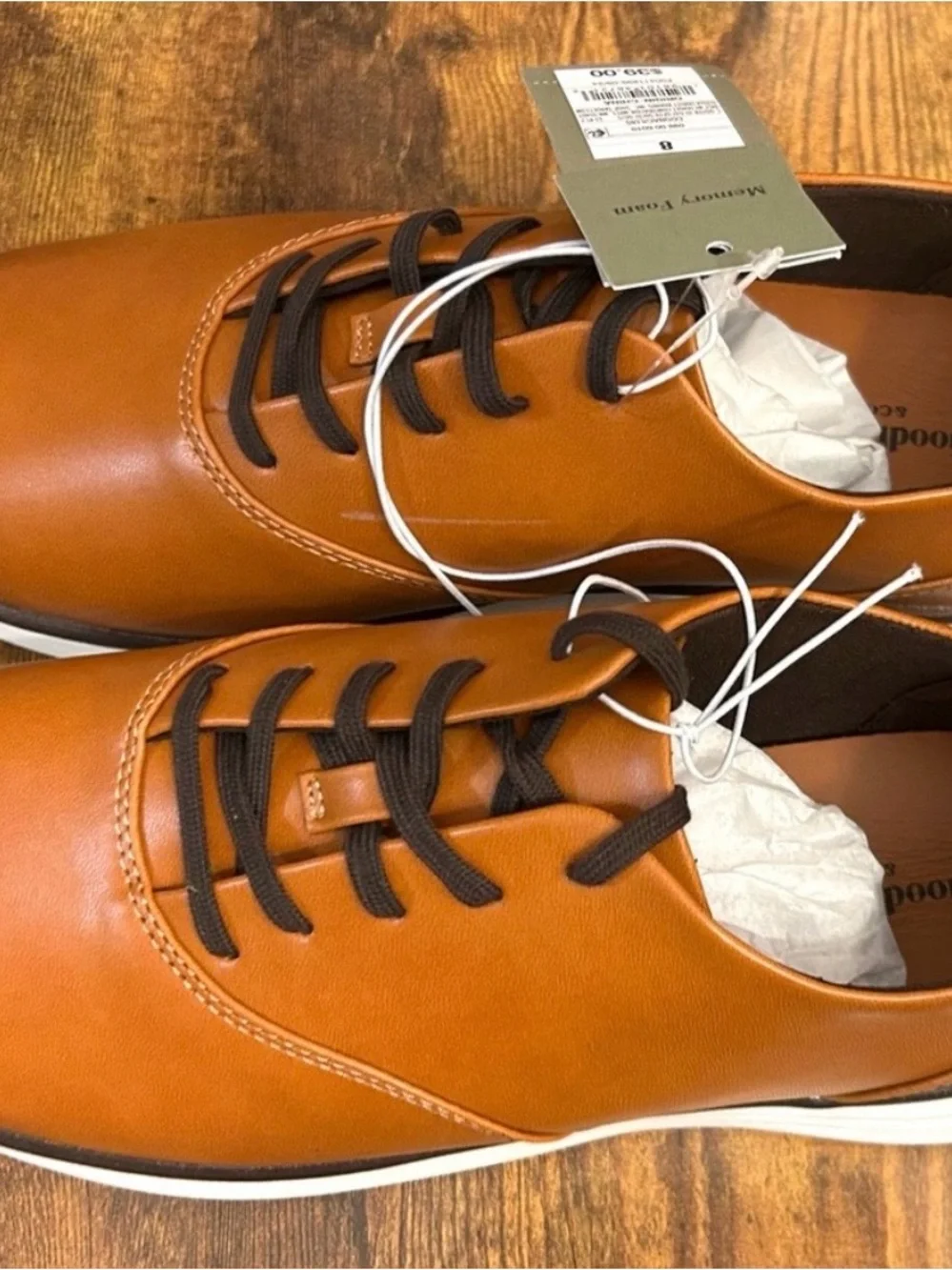 Men's Luis Hybrid Oxford Sneakers - Goodfellow & Co™ Cognac Lace up Size 8 new